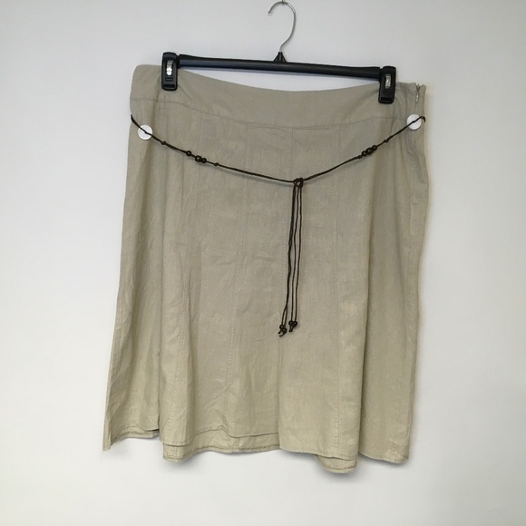 dressbarn Dresses & Skirts - Dress Barn  linen skirt SZ 18 godet tan office casual office beachy